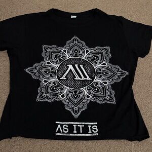 Cute As It Is cropped Black band Graphic Tee